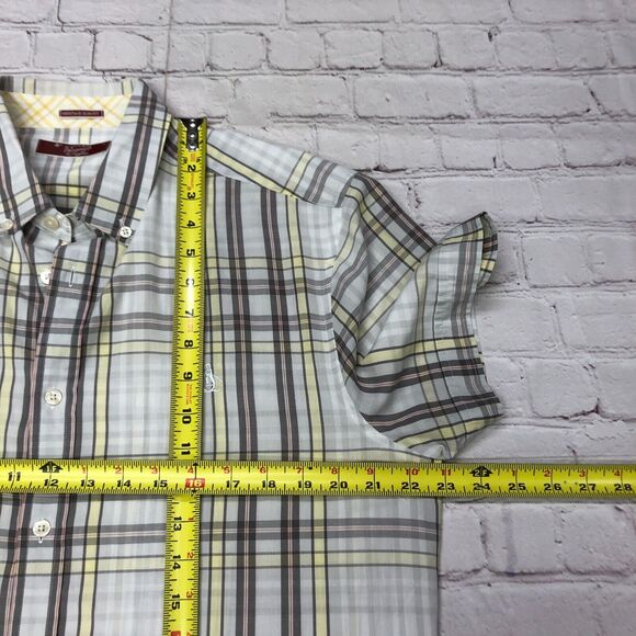 Penguin Men Short Sleeve Button Up Heritage Slim Fit Shirt Size Large M144 -29 - Picture 4 of 12